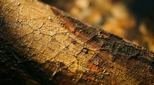 Dettaglio ravvicinato di un dipinto rinascimentale con luce dorata che illumina la superficie